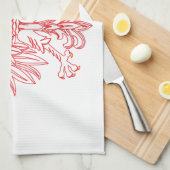 Polish Eagle Outlined In Red Geschirrtuch (Viertel Falte)