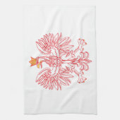 Polish Eagle Outlined In Red Geschirrtuch (Vertikal)