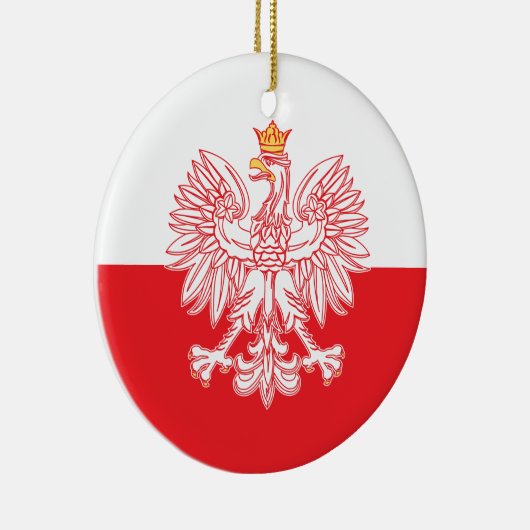 Polish Eagle Outlined In Red Keramik Ornament (Rechts)