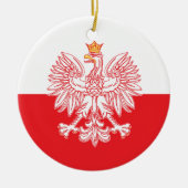 Polish Eagle Outlined In Red Keramik Ornament (Vorne)