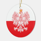 Polish Eagle Outlined In Red Keramik Ornament (Links)