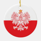 Polish Eagle Outlined In Red Keramik Ornament (Hinten)