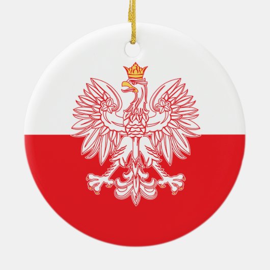 Polish Eagle Outlined In Red Keramik Ornament (Hinten)