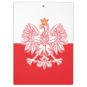 Polish Eagle Outlined In Red Klemmbrett (Rückseite)
