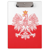 Polish Eagle Outlined In Red Klemmbrett (Vorderseite)