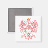 Polish Eagle Outlined In Red Magnet (Vorderseite/Rückseite)
