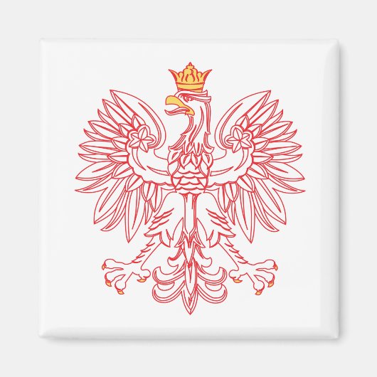 Polish Eagle Outlined In Red Magnet (Vorne)