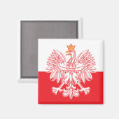 Polish Eagle Outlined In Red Magnet (Vorderseite/Rückseite)