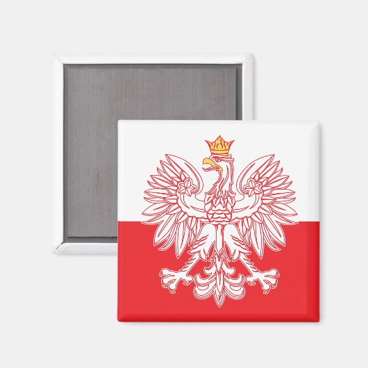 Polish Eagle Outlined In Red Magnet (Vorderseite/Rückseite)