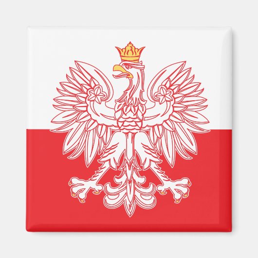 Polish Eagle Outlined In Red Magnet (Vorne)