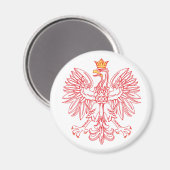 Polish Eagle Outlined In Red Magnet (Vorderseite/Rückseite)
