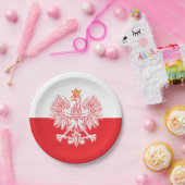 Polish Eagle Outlined In Red Pappteller (Party)