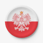 Polish Eagle Outlined In Red Pappteller (Vorderseite)