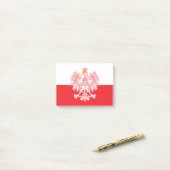 Polish Eagle Outlined In Red Post-it Klebezettel (Auf Schreibtisch)