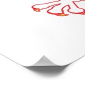 Polish Eagle Outlined In Red Poster (Ecke)