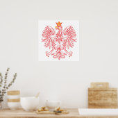 Polish Eagle Outlined In Red Poster (Küche)