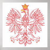 Polish Eagle Outlined In Red Poster (Vorne)
