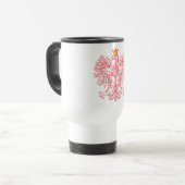 Polish Eagle Outlined In Red Reisebecher (Vorderseite Links)