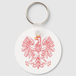 Polish Eagle Outlined In Red Schlüsselanhänger