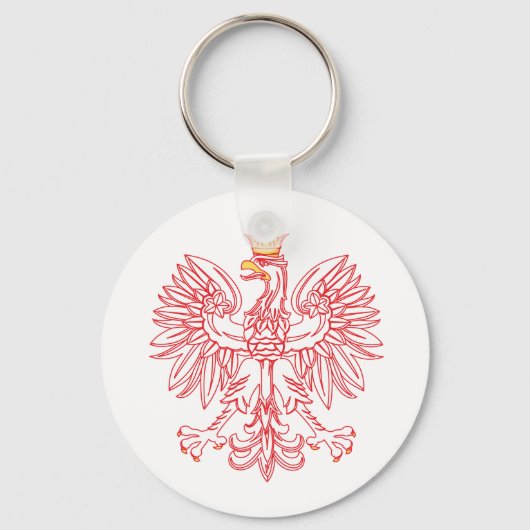 Polish Eagle Outlined In Red Schlüsselanhänger (Vorderseite)