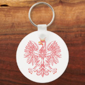 Polish Eagle Outlined In Red Schlüsselanhänger (Vorderseite)