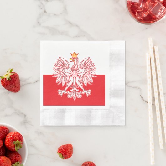 Polish Eagle Outlined In Red Serviette (Beispiel)