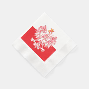Polish Eagle Outlined In Red Serviette