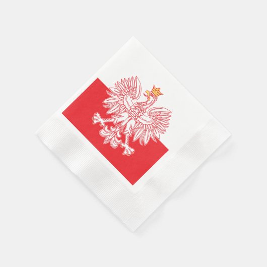 Polish Eagle Outlined In Red Serviette (Ecke)