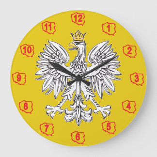 Polish Eagle With Gold Crown Wall Clock Große Wanduhr