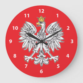 Polish Eagle With Gold Crown Wall Clock Große Wanduhr