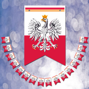 Polish Flag & Party Poland Eagle Banners /Weddings Wimpelkette
