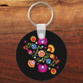 Polish folklore with pink flowers schlüsselanhänger (Vorderseite)