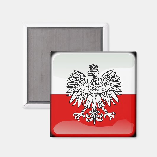 Polish glossy flag magnet (Vorderseite/Rückseite)