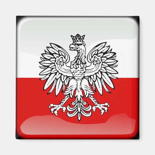 Polish glossy flag magnet (Vorne)
