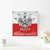 Polish glossy flag quadratische wanduhr (Zuhause)