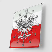 Polish glossy flag quadratische wanduhr (Winkel)