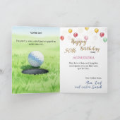 Polish Golfer Birthday Card, Retro Lady, Poland Karte (Innenseite)