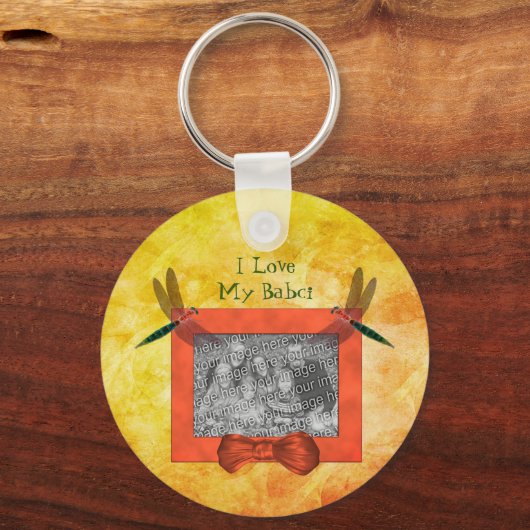 Polish Grandmother Love My Babci Dragonfly  Schlüsselanhänger (Vorderseite)