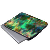 Polish stains and texture mix, burnt green yellow laptopschutzhülle (Vorne Knopf)