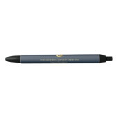 Polished Blue Classic Gold Monogram Promo Notary Kugelschreiber (Vorderseite)