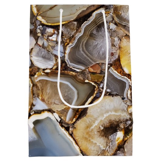 Polished Geode Stones Mittlere Geschenktüte (Rückseite)