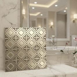 Polished Pewter Metallic Geometric #13 ID1227 Fliese