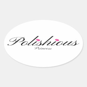 Polishious Prinzessin Oval Stickers, glatt Ovaler Aufkleber