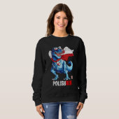 Polishrex Stolz Polnische Flagge Spaß Dinosaurier Sweatshirt (Vorne ganz)