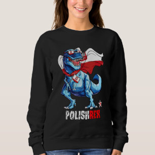 Polishrex Stolz Polnische Flagge Spaß Dinosaurier Sweatshirt