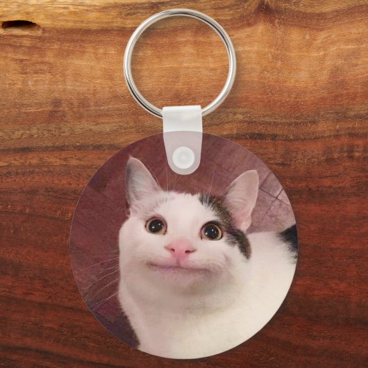 Polite Cat Meme Schlüsselanhänger (Vorderseite)