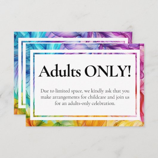 POLITE no kids weded Ethereal Bloom Begleitkarte (Vorne/Hinten)