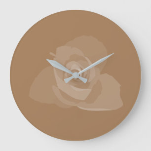Polite Transparente moderne Kunst des Weißen Roses Große Wanduhr