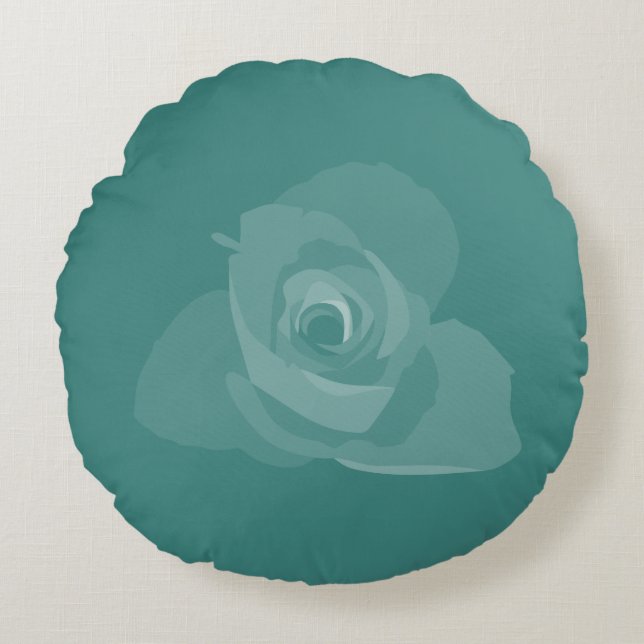 Polite Transparente moderne Kunst des Weißen Roses Rundes Kissen (Vorderseite)