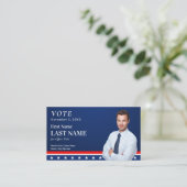 Political Blue Election Campaign Candidate Custom  Visitenkarte (Stehend Vorderseite)